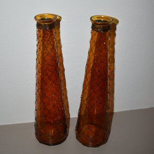 Decor Clear Brown Glass Bottle Vase